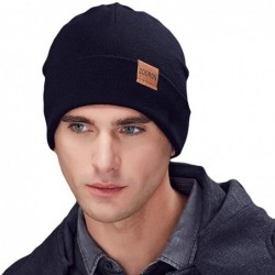 Skullies & Beanies Slouchy Winter Beanie Hat for Men- Warm Knit Wool Baggy Skull Beanie Cap - C01-black - CF18XMZRGRX $17.48