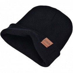 Skullies & Beanies Slouchy Winter Beanie Hat for Men- Warm Knit Wool Baggy Skull Beanie Cap - C01-black - CF18XMZRGRX $13.17