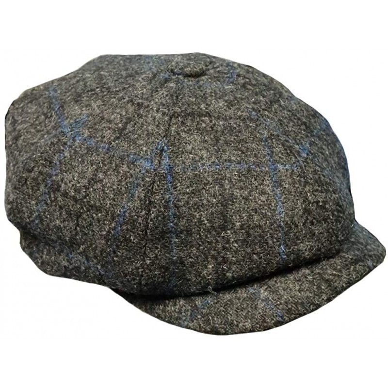 Newsboy Caps Carloway 100% Wool Harris Tweed Cap - Charcoal - CE18ZDLDHE0 $59.81