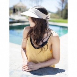 Visors Women's Summer SPF 50+ UV Protection Sun Visor Hat - Beige - CL17XDAUKK2 $17.10