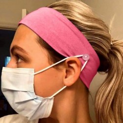 Balaclavas Button Headband for Nurses Women Men Yoga Sports Workout Turban Heawrap Face Cover Holder - Protect Your Ears - CC...