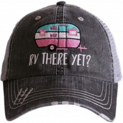 Baseball Caps RV There Yet? Baseball Hat - Trucker Hat for Women - Stylish Cute Ball Cap - Gray/Mint - CF18ONM3NNS $53.74