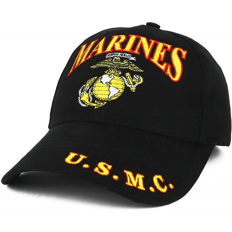 Baseball Caps Officially Licensed US Marine Corps Veteran Embroidered Cotton Baseball Cap - Black - CP18O9K7MCN $26.02