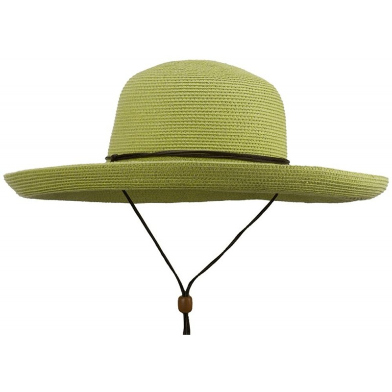 Sun Hats UPF 50+ Cotton Paper Braid Kettle Brim Hat - Light Green - CY11WYQ8ZGV $57.32