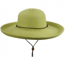 Sun Hats UPF 50+ Cotton Paper Braid Kettle Brim Hat - Light Green - CY11WYQ8ZGV $57.32