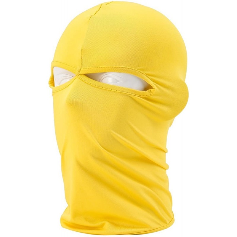 Balaclavas Windproof Full Balaclava Face Mask/Ultra-Thin Neck Gaiter Ski Hood Outdoor Sports Cycling Hat - Yellow - CT11M8JU6...