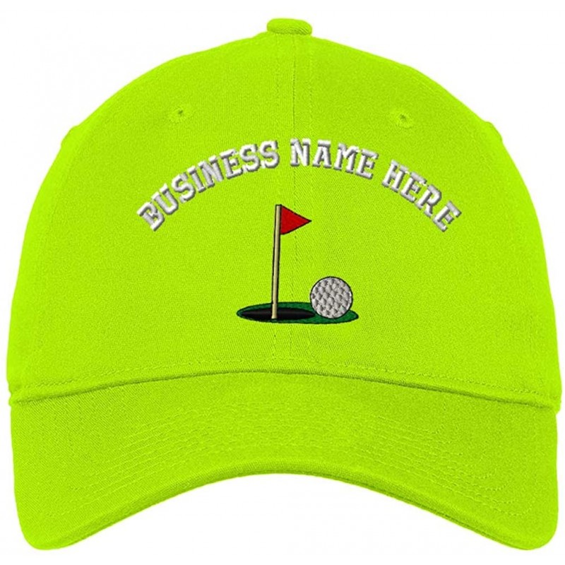 Baseball Caps Custom Low Profile Soft Hat Golf Ball On Green Embroidery Business Name Cotton - Lime - C118QQ7GDW8 $28.83