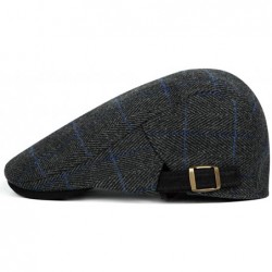 Newsboy Caps Men's Newsboy Gatsby Hat Vintage Beret Flat Ivy Cabbie Driving Hunting Cap for Boyfriend Gift - Plaid Black - C3...
