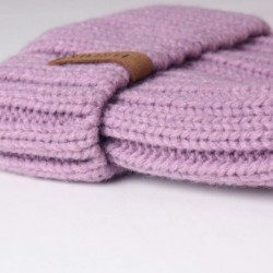 Skullies & Beanies Winter Beanie for Women Fleece Lined Warm Knitted Skull Cap Winter Hat - 10-fog Purple - CL18UZQSONK $17.24