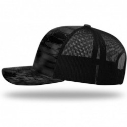 Baseball Caps Richardson 112 112P Trucker Mesh Snapback Hat Curved Bill with NoSweat Hat Liner - Kryptek Typhon/Black - CW18O...