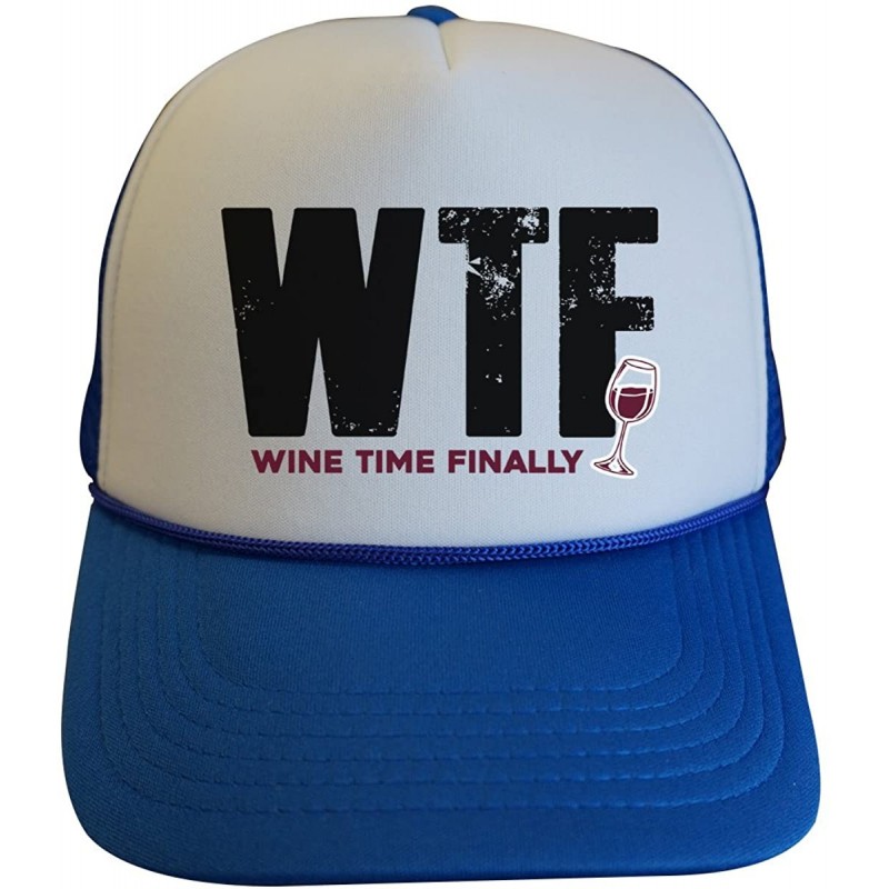 Baseball Caps Womens Party Trucker Hats WTF Wine Time Finally - Royaltee Lake Hat Collection - Blue - CC186YT4UK9 $30.01