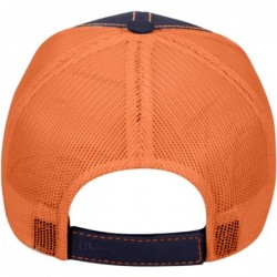 Baseball Caps Custom Trucker Mesh Back Hat Embroidered Your Own Text Curved Bill Outdoorcap - Navy/Orange - CP18K5L8RLN $30.73