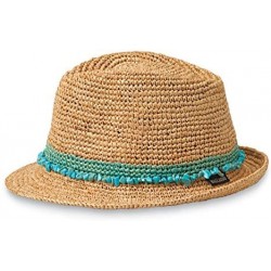 Sun Hats Tahiti Trilby - Two-Toned Sun Hat- Packable- Adjustable- Modern Style- Designed in Australia - Turquoise - CI11FDAH7...