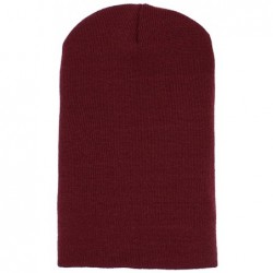 Skullies & Beanies Classic Cuff Beanie Hat Winter Skully Hat Knit Ski Hat Toque Made in USA - Burgundy - CL188EAX0WI $13.68