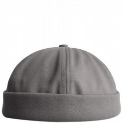 Skullies & Beanies Unisex Beanie Corduroy Docker Brimless Hat Rolled Cuff Harbour Hat - S-grey - CQ193AKT8OE $12.83