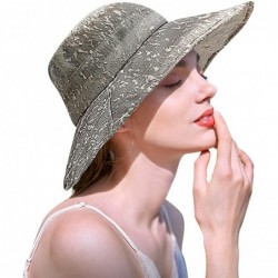 Sun Hats Packable Sun Hats for Women with UV Protection Stylish Floppy Travel Hat - Beigegray - CT18R54GW92 $24.20