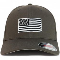 Baseball Caps USA American Flag Embroidered Flexfit Cap Fits Up to XXL - Dark Grey - CG18SW6UL2I $34.18
