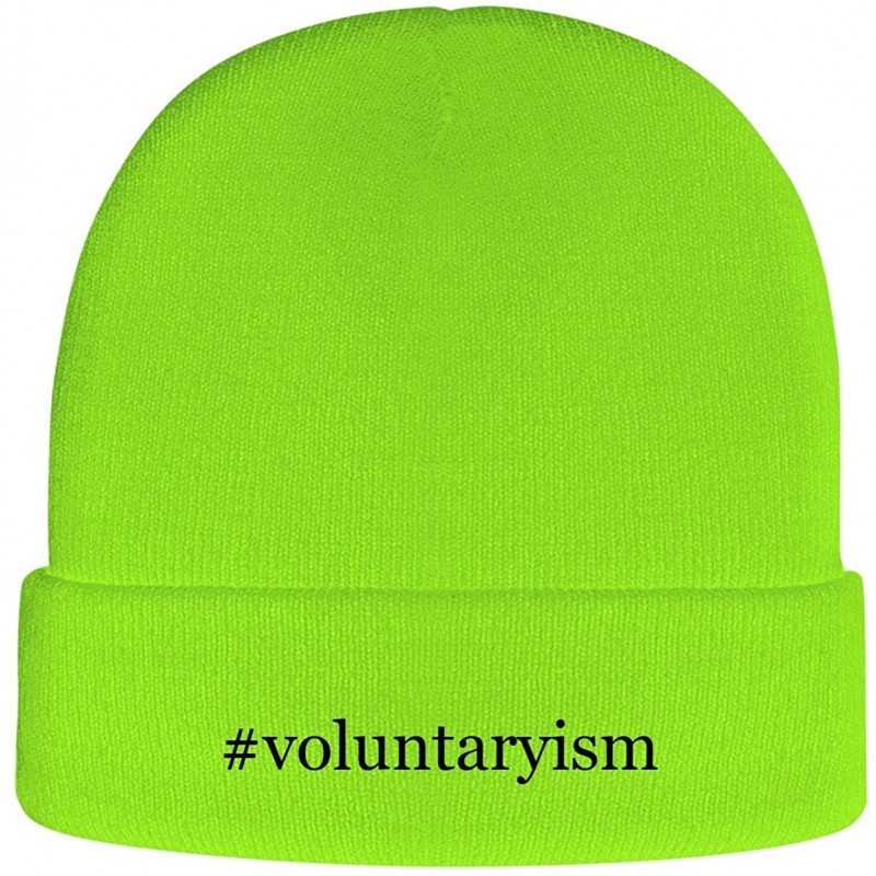Skullies & Beanies Voluntaryism - Hashtag Soft Adult Beanie Cap - Neon Green - CZ18AXC405E $24.45