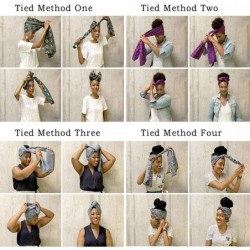 Headbands Stretch Turbans Head-Wrap for Women African Printed Long Hair Scarf Headband - Floral D - CD18R540U4Q $17.88