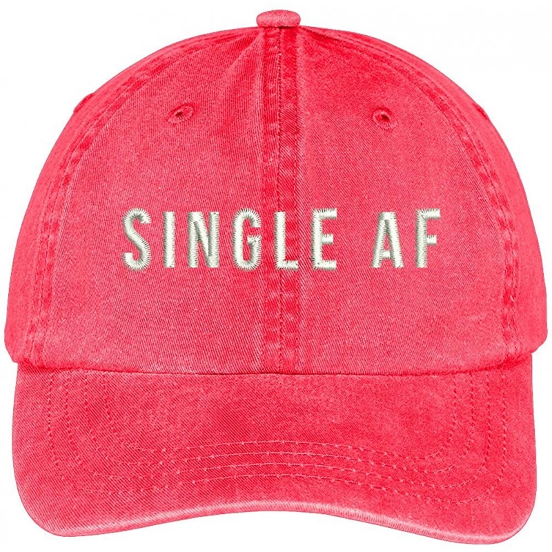 Baseball Caps Single AF Embroidered Soft Cotton Adjustable Strap Cap - Red - CS12N85PSE4 $34.69