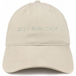 Baseball Caps Best Papa Ever One Line Embroidered Soft Crown 100% Brushed Cotton Cap - Stone - C7183RE3ITR $39.48