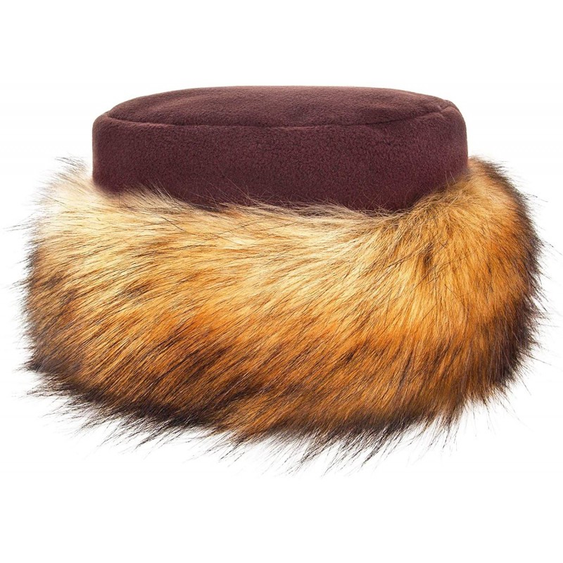 Bomber Hats Faux Fur Trimmed Winter Hat for Women - Classy Russian Hat with Fleece - Brown - Honey Fox - CL12LWE8AKF $28.66