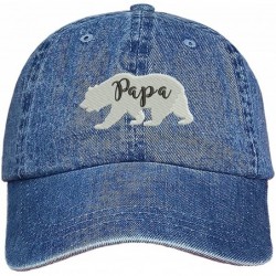 Baseball Caps Papa Bear Family Dad Hat - Denim (Papa Bear Family Dad Hat) - C818EOIH900 $31.09