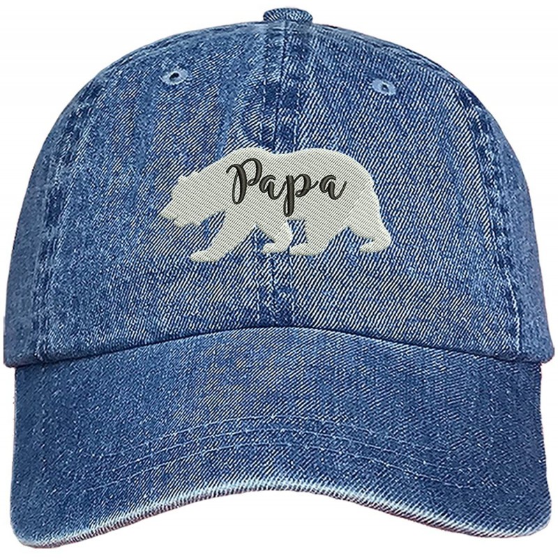 Baseball Caps Papa Bear Family Dad Hat - Denim (Papa Bear Family Dad Hat) - C818EOIH900 $23.11