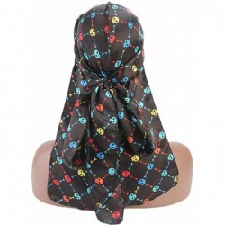 Skullies & Beanies Print Silky Durags Turban Silk Du Rag Waves Caps Headwear Do Doo Rag for Women Men - Tjm-05k-4 - C4197W6SS...