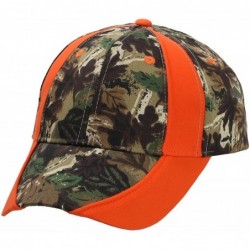 Baseball Caps Camoflage Piping Design Brushed Cotton Twill Low Profile Pro Style Cap Hat - Camo/Orange - CG11NBRS9WH $33.37