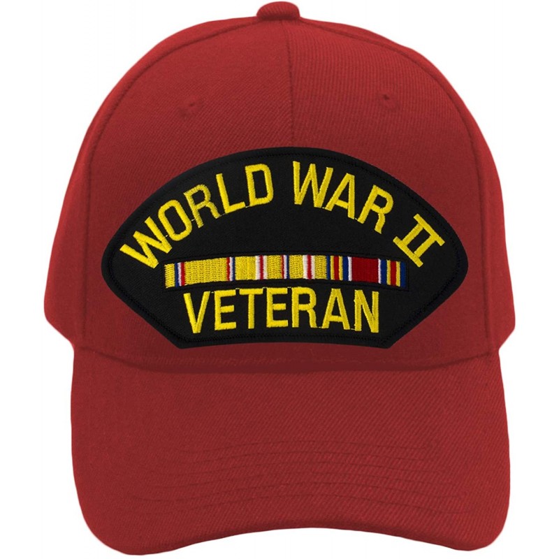 Baseball Caps World War II Veteran - Asiatic Campaign Hat/Ballcap Adjustable One Size Fits Most - Red - C318TXS5ZNQ $42.54