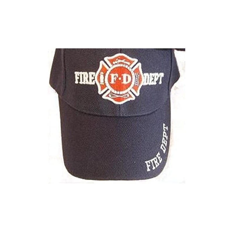 Baseball Caps Navy Blue Fd Fire Department Hat Dept Firemen Fdny Embroidered Baseball Ball Cap - CZ113QGEI8H $13.82