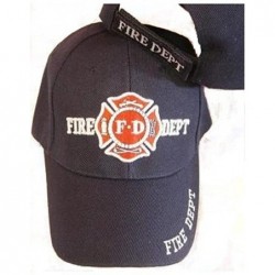 Baseball Caps Navy Blue Fd Fire Department Hat Dept Firemen Fdny Embroidered Baseball Ball Cap - CZ113QGEI8H $13.82