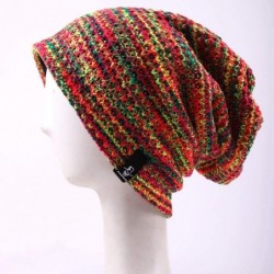 Skullies & Beanies Women's Slouchy Beanie Knit Beret Skull Cap Baggy Winter Summer Hat B08w - Red/Yellow/Green - CK18UZ55L3A ...