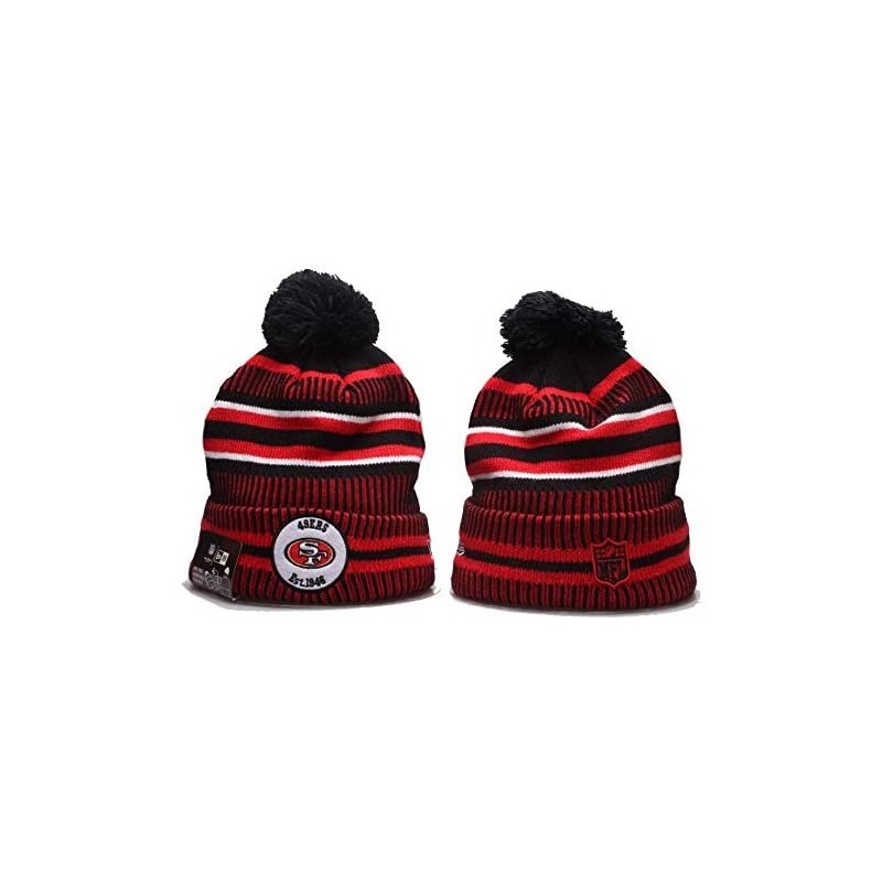 Skullies & Beanies Fans Baseball Hats Winter Knitted Hat Cuffed Football Beanie with Pom - San_francisco_49es - CP194EEK5EQ $...