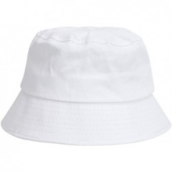 Sun Hats Womens UPF50+ Linen/Cotton Summer Sunhat Bucket Packable Hats w/Chin Cord - White - CZ1987YXGX7 $25.36