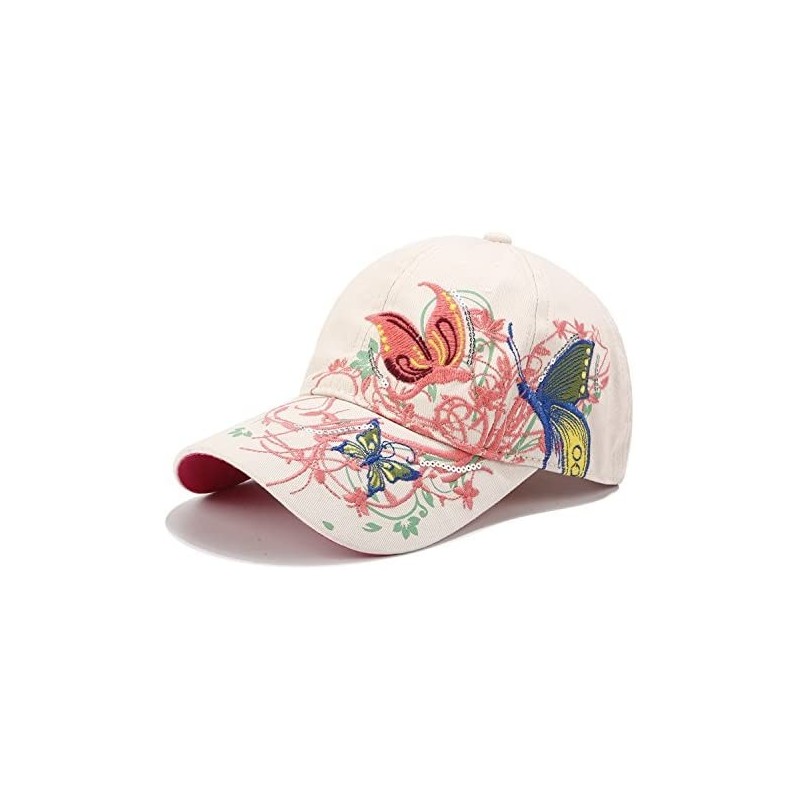 Baseball Caps Women Baseball Caps- Adjustable Breathable Embroidered Sun Hat for Sport Golf Mesh Sunbonnet Outdoor - White - ...