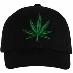 Baseball Caps Marijuana Leaf Adjustable Hat Cap - Black - CC11657CLHT $19.58