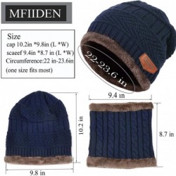 Skullies & Beanies Winter Beanie hat- Warm Knit Hat Thick Fleece Lined Winter Hat for Men Women - Navy - CV18A3D6EOD $15.35