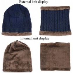 Skullies & Beanies Winter Beanie hat- Warm Knit Hat Thick Fleece Lined Winter Hat for Men Women - Navy - CV18A3D6EOD $15.35