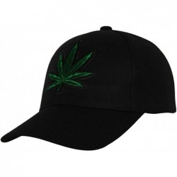 Baseball Caps Marijuana Leaf Adjustable Hat Cap - Black - CC11657CLHT $22.63