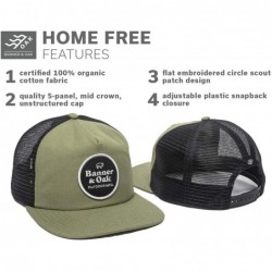 Baseball Caps Home Free Circle Scout Patch Trucker Hat - Adjustable Baseball Cap w/Plastic Snapback Closure Olive - CQ18U6XTO...