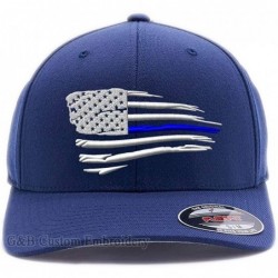 Baseball Caps Waving Flag Embroidered Flexfit Combed - Navy - CE189YQECN5 $50.84