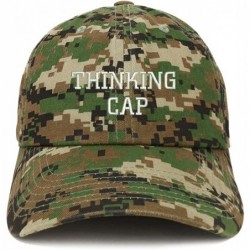 Baseball Caps Thinking Cap Embroidered Dad Hat Adjustable Cotton Baseball Cap - Digital Green Camo - CF18SSDDOI7 $37.14