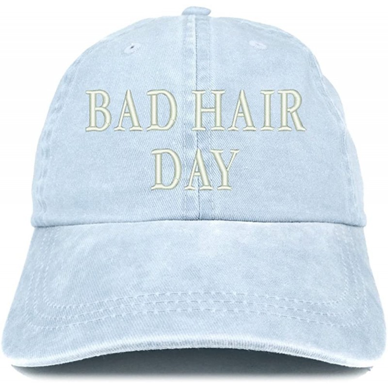 Baseball Caps Bad Hair Day Embroidered 100% Cotton Baseball Cap - Light Blue - CN185LUL8Q9 $23.44