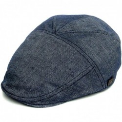 Newsboy Caps Mens Fitted Ivy Cabbie Cotton Cap - Navy - CN11XUBYWL1 $89.77