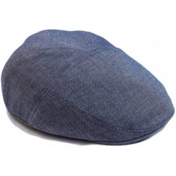 Newsboy Caps Mens Fitted Ivy Cabbie Cotton Cap - Navy - CN11XUBYWL1 $52.81