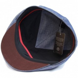 Newsboy Caps Mens Fitted Ivy Cabbie Cotton Cap - Navy - CN11XUBYWL1 $52.81