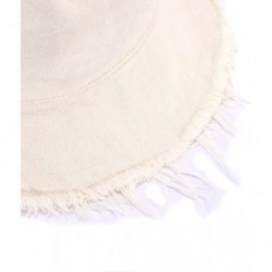 Sun Hats Sun Hats for Women Summer Casual Wide Brim Cotton Bucket Hat Beach Vacation Travel Accessories - Beige - CE18RI698AW...