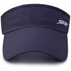 Visors Breathable Men Women Sun Visor Cap Sports Outdoor Adjustable Hat - Dark Blue - C518SN2346S $13.18
